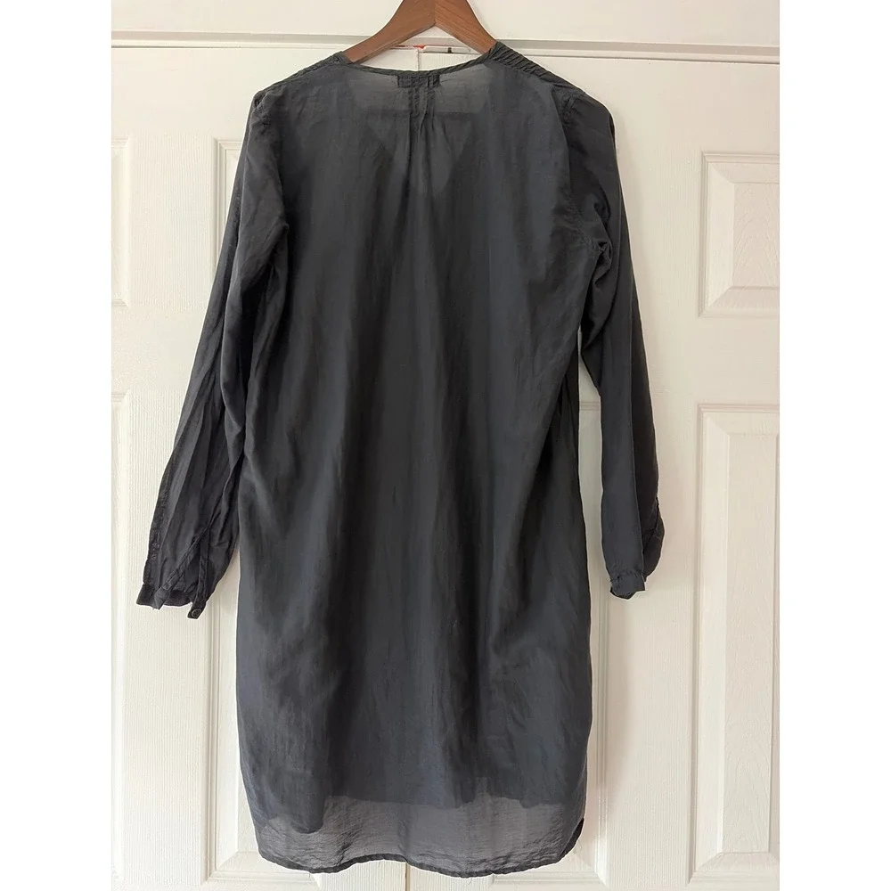 CP Shades Black Cotton Silk Pintuck Pleated Yoko Tunic Dress Small EUC - Picture 4 of 7